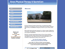 Tablet Screenshot of greenptandsportscare.com